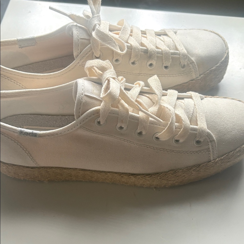 Women's Cream Canvas Espadrille Sneakers 7.5